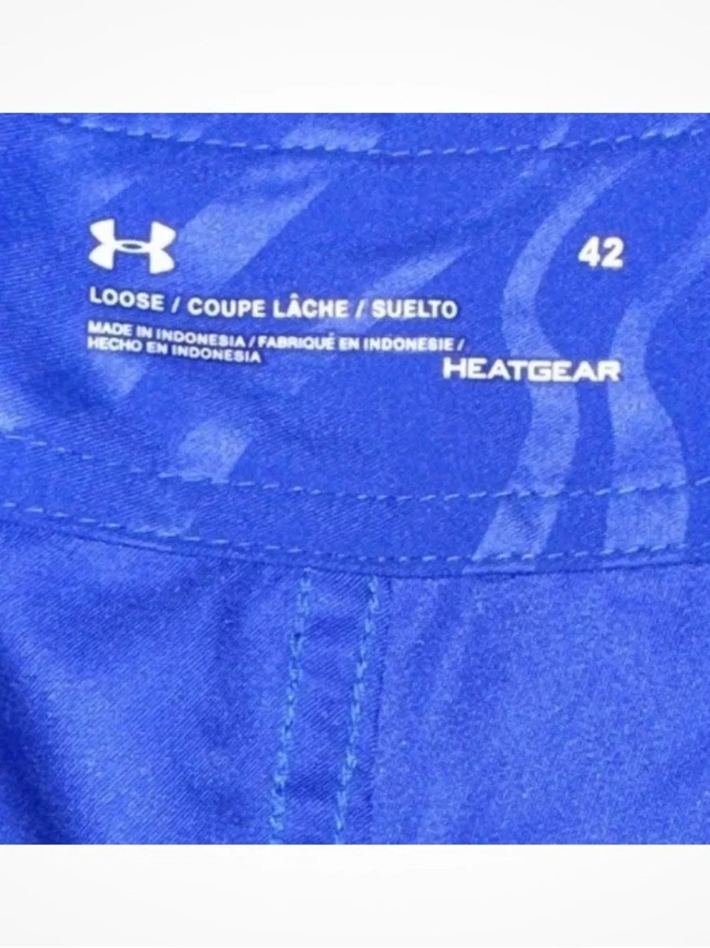 Under Armour Men’s Blue Swim Trunks with Black Drawstring